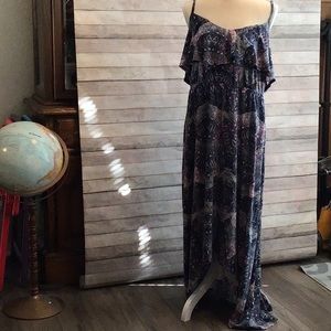 Ruffle High/Low Spaghetti Strap Dress, Size L.